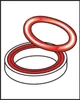 A red ring seal is shown above a white base with a red inner ring. Podgląd zdjęcia produktu