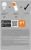 An infographic showing a light bulb, a smartphone with an app, and a checkmark, implying a smart home setup. Produktbild-Vorschau