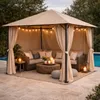 Metall Garten Pavillon Nizza 3x3m Antik Partyzelt Sand mit Produktbild-Vorschau 3