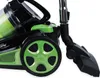 A close-up side view of a black and green cyclonic vacuum cleaner. Produktbild-Vorschau