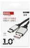Nabíjecí a datový kabel USB-A 2.0 / USB-C 2.0, 1 m, černý Náhled obrázku produktu