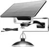 A solar panel and a hanging lamp are shown against a white background.