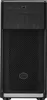 A front view of a black computer tower case. Produktbild-Vorschau