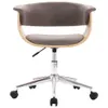 vidaXL Otočná kancelářská židle Taupe Bent Wood and Fabric Náhled obrázku produktu 3