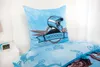 A motocross-themed pillow and duvet cover set on a bed. Produktbild-Vorschau