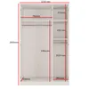 Kleiderschrank zum Schlafzimmer für Kleidung mit Spiegel, Höhe: 200cm, Breite: 120 cm, kaschmir Produktbild-Vorschau