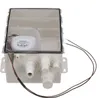 A white shower sump system with a clear lid, showing internal components and various pipe fittings. Anteprima dell’immagine prodotto