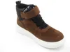 A single brown high-top sneaker with black laces and a velcro strap, shown against a white background. Produktbild-Vorschau