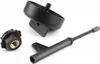 A set of black automotive tools for oil changes, including a funnel-like adapter and a long tube with a handle. Podgląd zdjęcia produktu