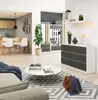 Komoda AKORD K120 Biała 120 cm 6 szuflad kolor Grafit Szary Podgląd zdjęcia produktu 5