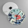 Wanduhr - Rund - Glasuhr - Rot modern vielleicht - 40x40cm Produktbild-Vorschau 2