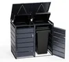 TIMBELA M802-2K Kovový Box na Popelnice 2 x 240L, Kryt na Náhled obrázku produktu 3
