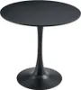 A black round dining table with a pedestal base. Produktbild-Vorschau