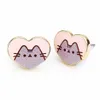 Carat Shop, The Pusheen Stud Ohrringe Pink and Gold Heart Produktbild-Vorschau 4