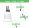 A white lamp socket adapter is shown on a white background, with diagrams of different bulb types surrounding it. Produktbild-Vorschau