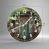 Wanduhr - Rund - Glasuhr - Tor Tür Grün - 30x30cm - Produktbild-Vorschau 3