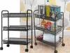 Kúpeľňová polica kuchynská skrinka na kolieskach kovová Náhľad obrázku produktu 7