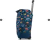 Side view of a rolling shopping bag with a floral pattern. Produktbild-Vorschau