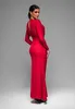 Ombre Abendkleid mit Langarm rot XS Produktbild-Vorschau 4