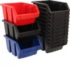 A stack of plastic storage bins in red, black, and blue. Anteprima dell’immagine prodotto