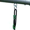 A close-up view of a swing attachment hanging from a bar. Produktbild-Vorschau