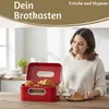 LS-LebenStil Vintage Brotkasten Rot 30cm Metall Retro Produktbild-Vorschau 7