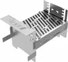 A silver metal grill on a white background. Produktbild-Vorschau