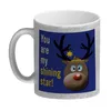Weihnachten Glitzer-Kaffeebecher mit Rentier Motiv in Blau Produktbild-Vorschau 2