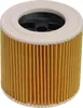 A close-up of a cylindrical air filter with pleated yellow filter paper and a white top rim. Anteprima dell’immagine prodotto
