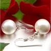 Ohrringe Ohrhänger Muschelkernperlen 12mm & 925 Silber weiß Produktbild-Vorschau 4