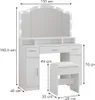 Toaletní stolek Vicco Lumira Bílá 110 cm se zrcadlem LED a Náhled obrázku produktu 2