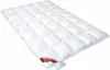 A white quilted comforter or duvet is laid out on a white background. Produktbild-Vorschau