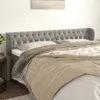 vidaXL Kopfteil mit Ohren Hellgrau 203x23x78/88 cm Samt -  Produktbild-Vorschau 14