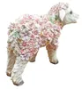 Dekofigur Schaf stehend mit Blumen Gartendeko Tierfigur Produktbild-Vorschau 4