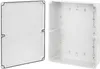 A white plastic junction box and its lid are shown separately against a white background. Produktbild-Vorschau