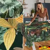 Tischdecke wasserabweisend abwaschbar Braun 100x140cm Band Blätter Tropika  Wachstuch, Ansicht 5 Produktbild-Vorschau