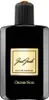 A black bottle of perfume with a gold label. Anteprima dell’immagine prodotto