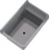 A gray sink basin with a drain and a ribbed drying area. Anteprima dell’immagine prodotto