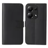 A black flip case for a smartphone is shown from the front and back. Produktbild-Vorschau