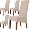 Stuhlhussen XL Beige Jacquard 4er Pack - Stretch Bezug - Produktbild-Vorschau 1