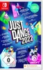 The image is a marketing image for the Nintendo Switch game 'Just Dance 2022', featuring colorful graphics and song titles. Produktbild-Vorschau