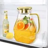 Ecooe Glaskaraffe 1.8L Wasserkaraffe Edelstahl Deckel Produktbild-Vorschau 1