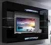 Furnitech Wohnwand Wohnzimmer Schwarz Hochglanz (257cm) - Produktbild-Vorschau 1