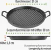 Gusseisen Pfanne Rund Grillplatte Ø 31 cm aus massiv 2,9 kg Produktbild-Vorschau 2