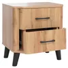 Table de chevet HWC-P42, commode de chevet, 2 tiroirs, MDF, Voir les images du produit 12