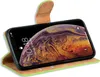 A book-style phone case with a phone inside, displayed on a white background. Produktbild-Vorschau