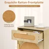 Stolik nocny COSTWAY rattan, szafka nocna z szufladą i Podgląd zdjęcia produktu 4