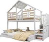 Merax Etagenbett 90x200 cm + 140x200 cm, Hausdesign Produktbild-Vorschau 8