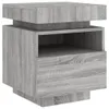 vidaXL Nachttisch mit LED-Leuchten Grau Sonoma 40x39x48,5 Produktbild-Vorschau 4