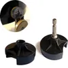 Two black knitting machine adapters are shown on a white background. One adapter has a hex bit attached, and the other does not. A circular inset shows a close-up of one of the adapters attached to a knitting machine. Produktbild-Vorschau